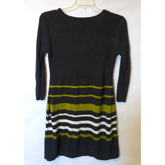 Studio One New York Sweater Dress Womens Large L Multicolor Striped 3/4 Sleeve - Picture 3 of 11